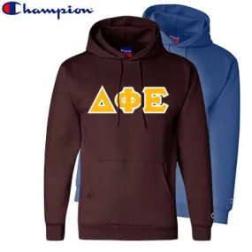 Delta Phi Epsilon Champion Powerblend Hoodie, 2-Pack Bundle Deal - Champion S700 - TWILL