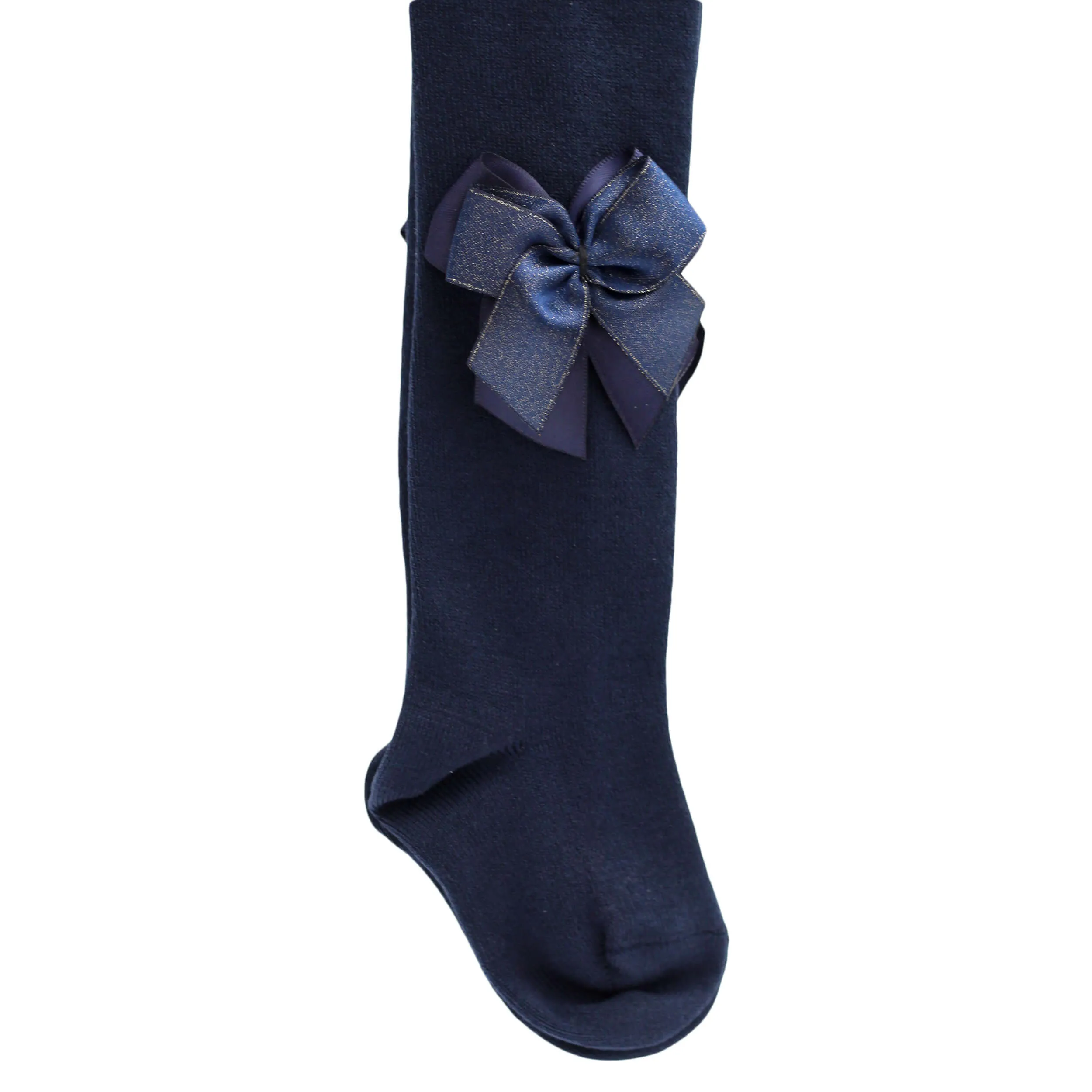 Double Bow Tights - Navy