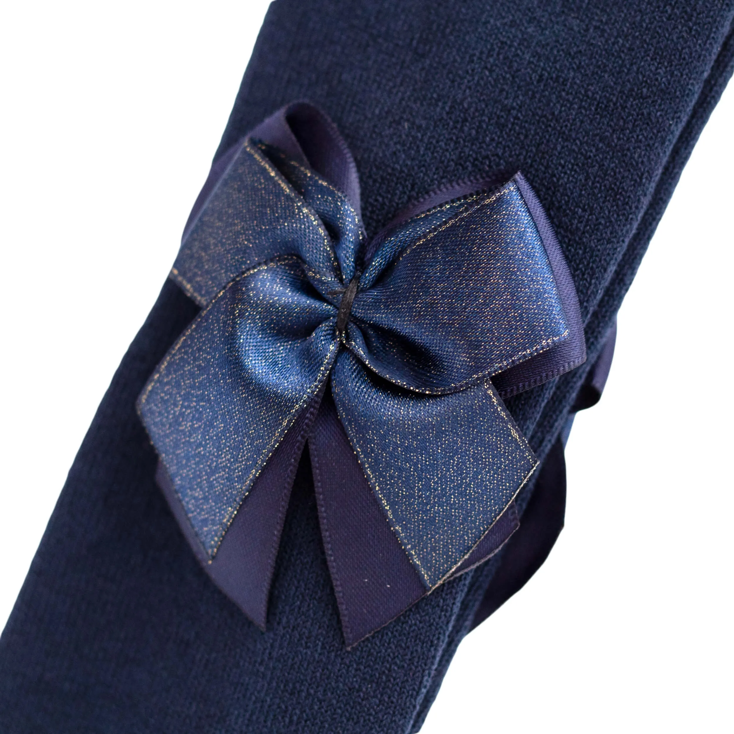 Double Bow Tights - Navy