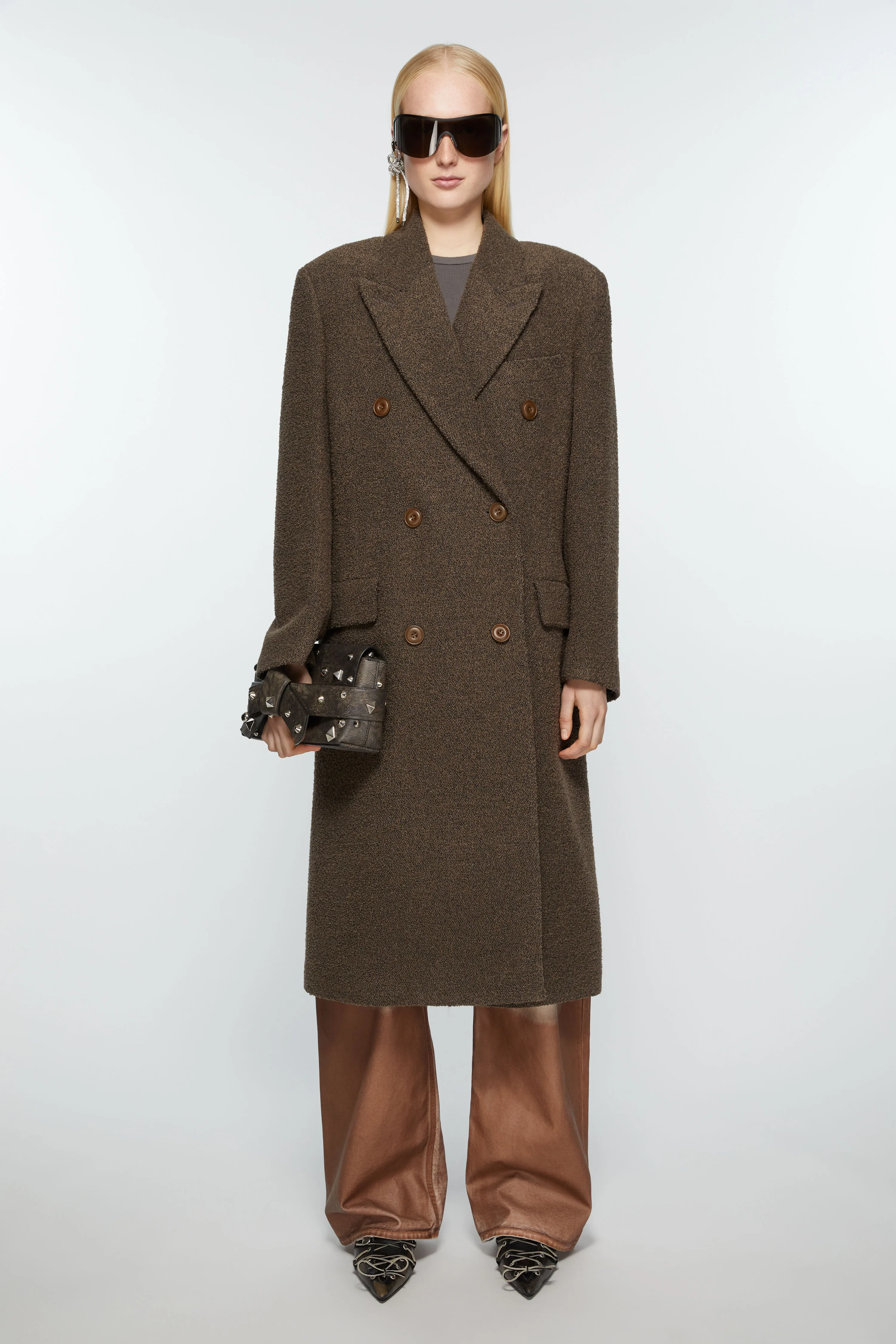 Double-breasted wool coat