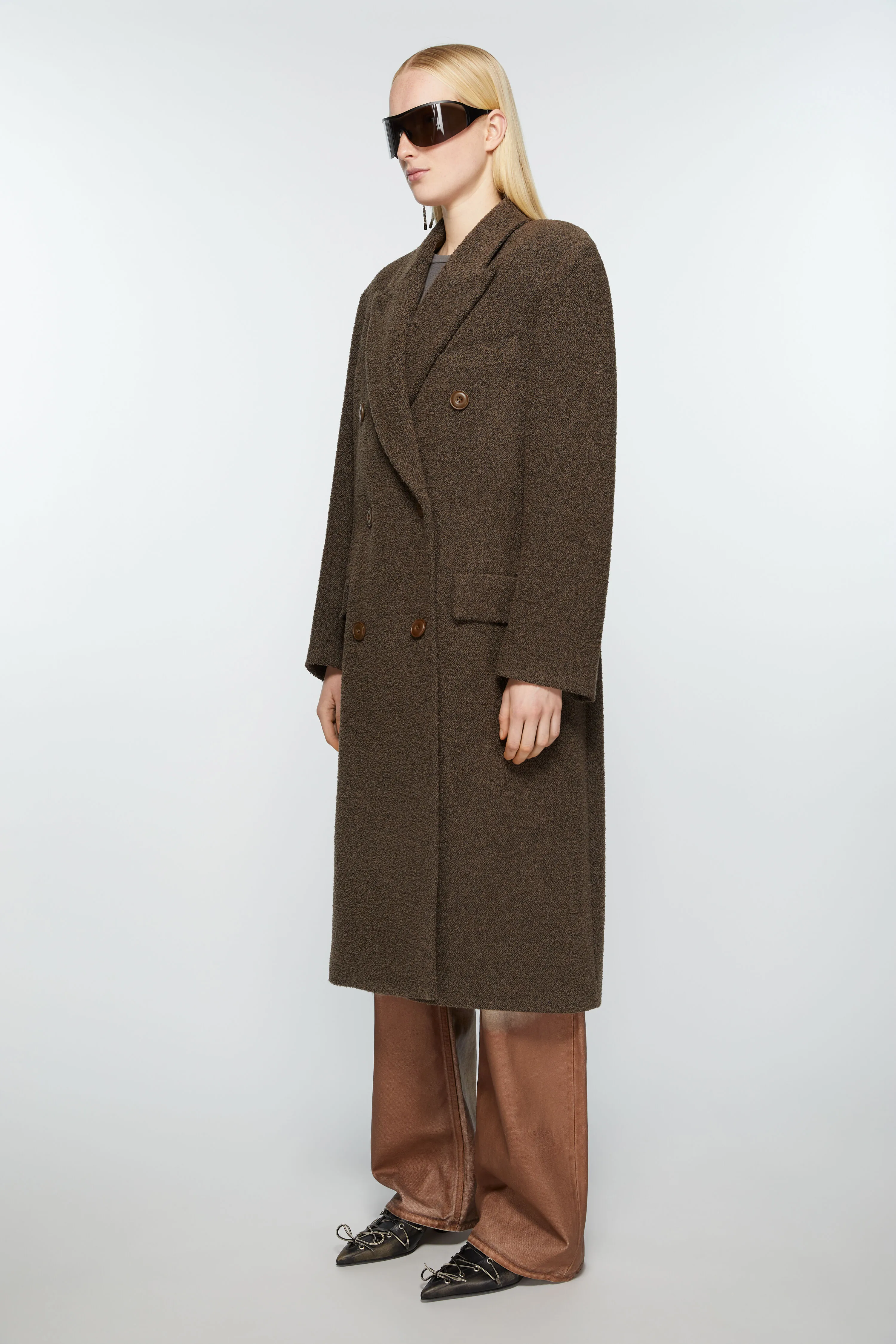 Double-breasted wool coat