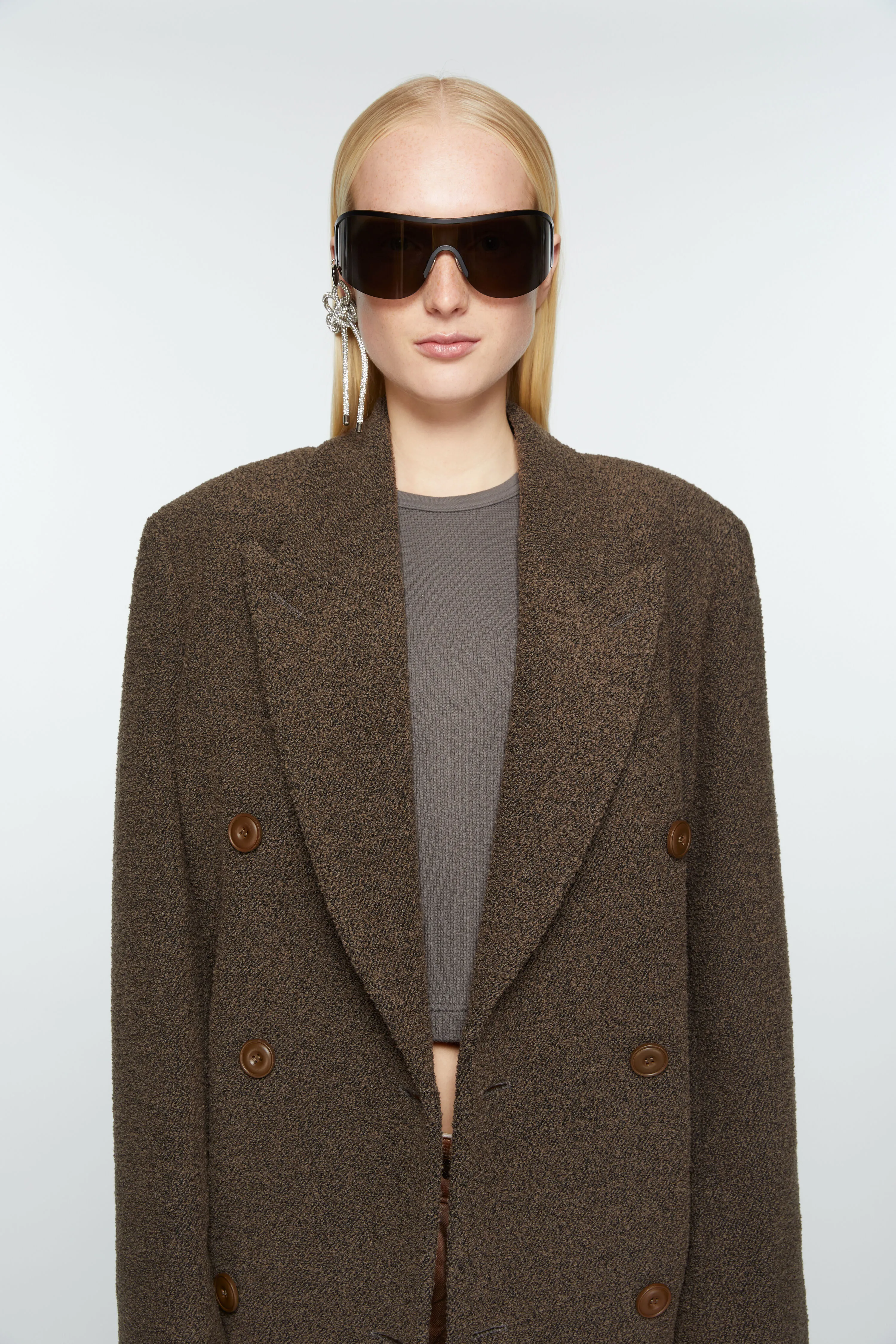 Double-breasted wool coat