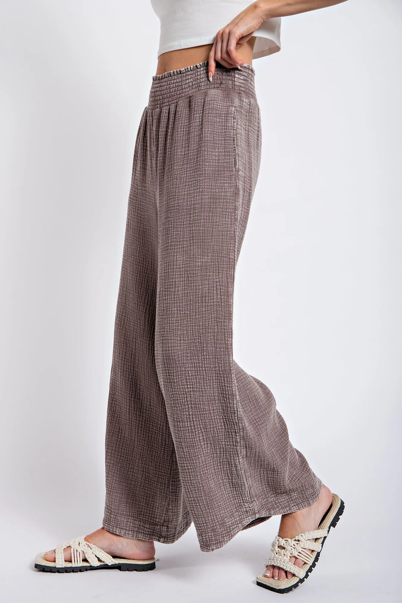 Easel Washed Cotton Gauze Pants