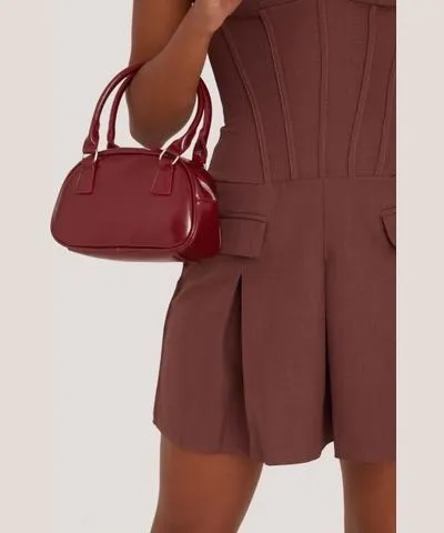 EGO Icy Shaped Mini Grab Bag In Burgundy Patent