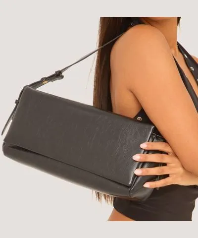 EGO Riley Rectangle Shaped Shoulder Bag In Black Faux Leather