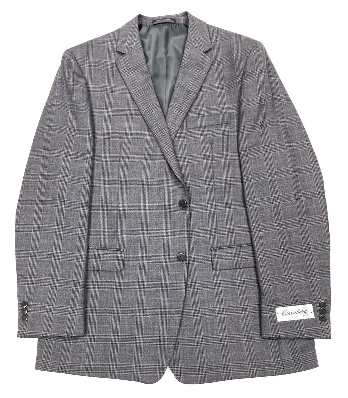 Eisenberg Grey Glen Plaid Coat 