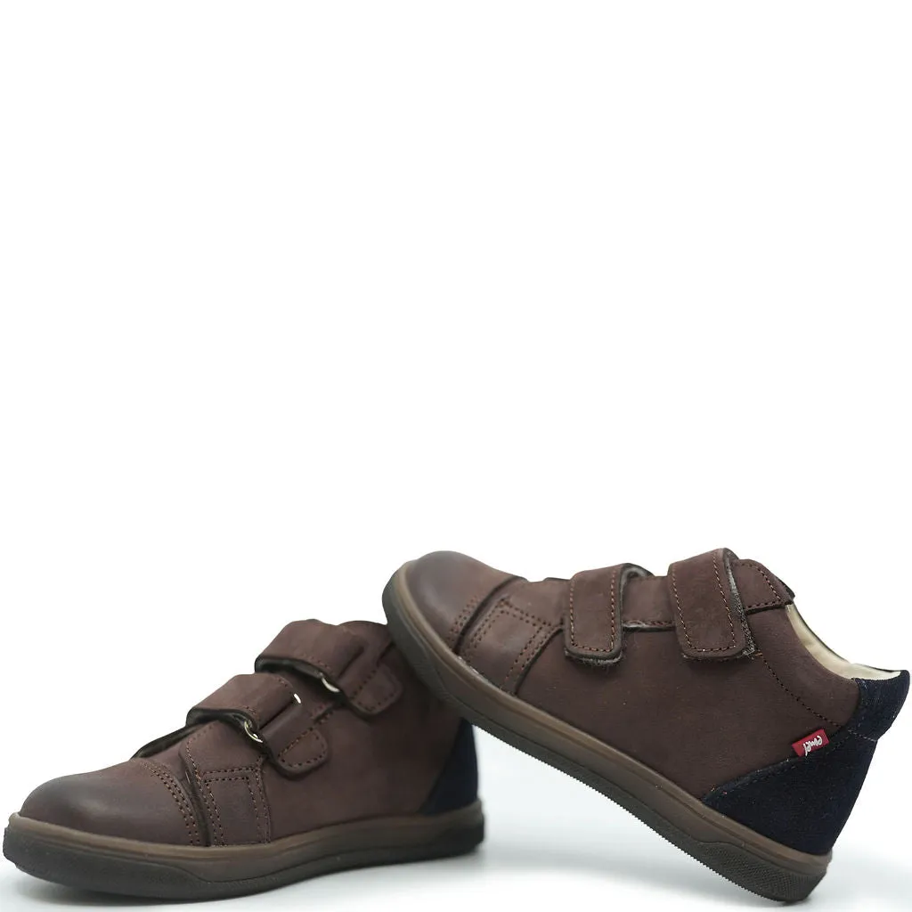 Emel Brown and Navy Nubuck Baby Sneaker