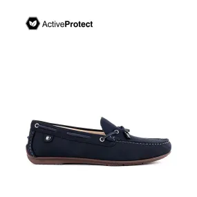 Fen Slip On Bow Women's Shoes - Navy Nubuck