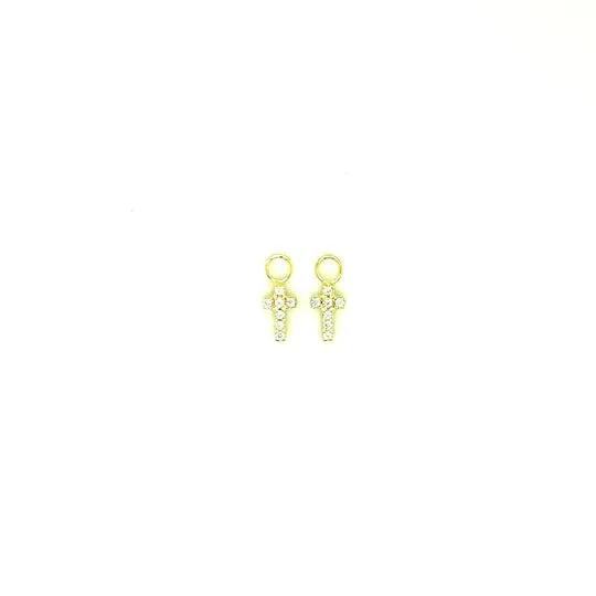 FUSE by Roset - Madge 10K Yellow Gold Cross Diamond Earring Charms