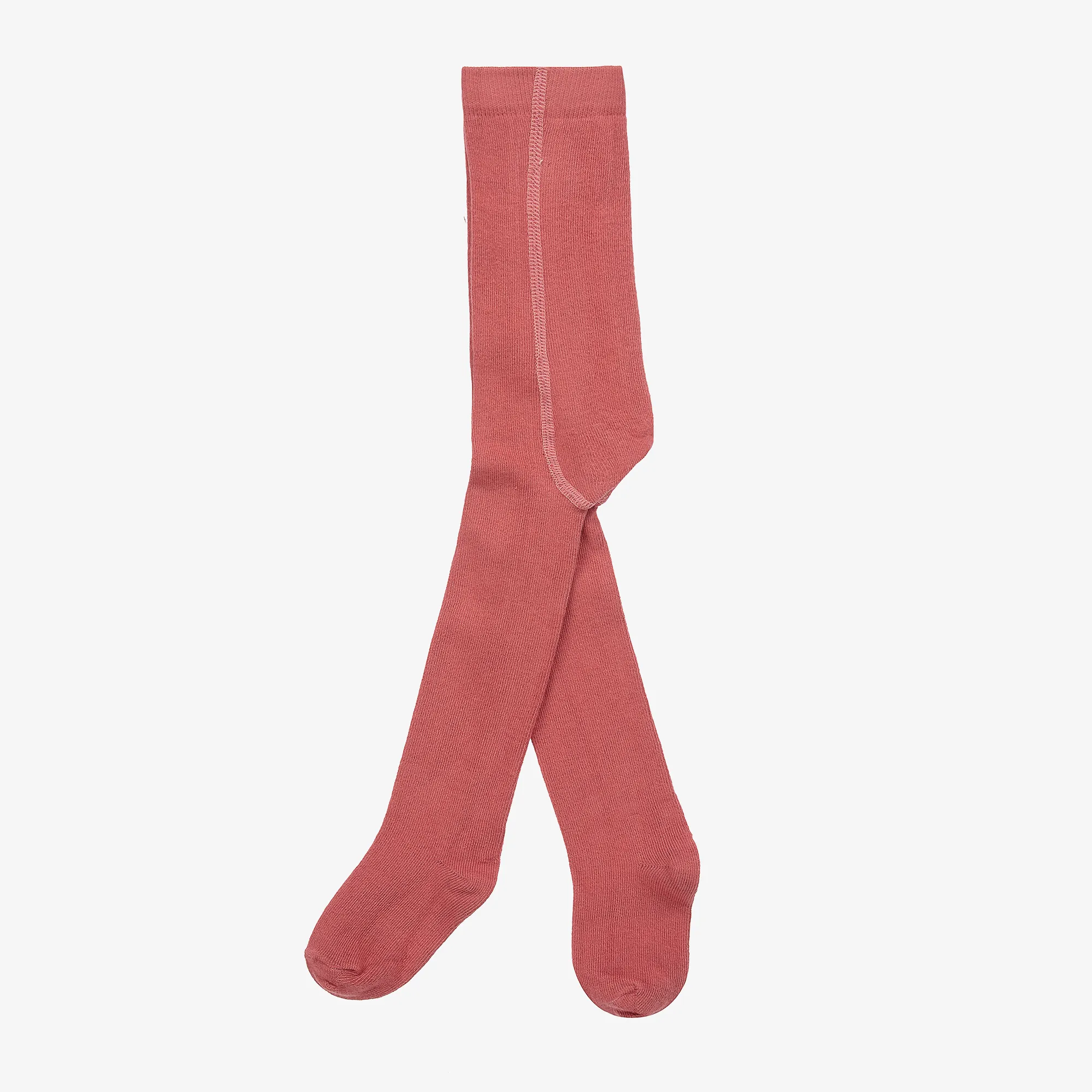 Girls Terracotta Pink Cotton Tights