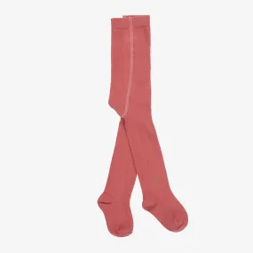 Girls Terracotta Pink Cotton Tights