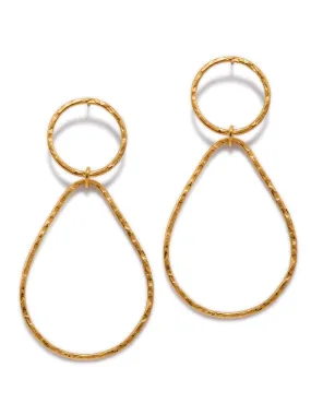 Gold Textured Tear Earrings