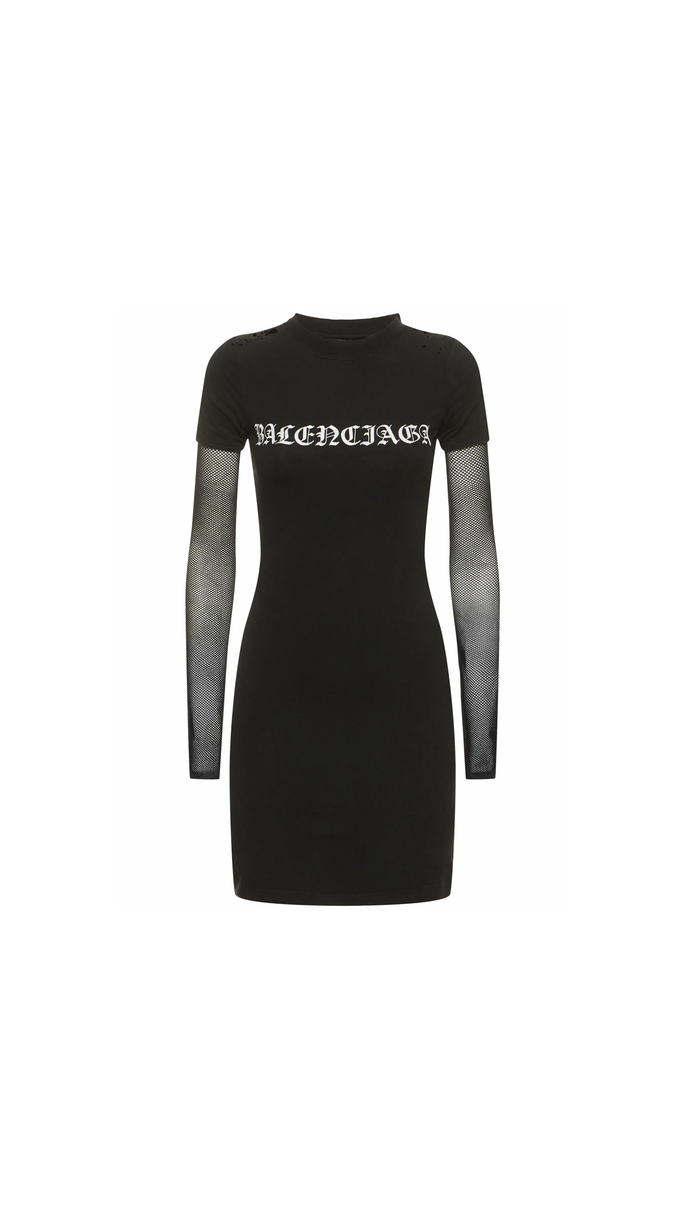 Gothic Type Mesh Sleeve Dress - Black