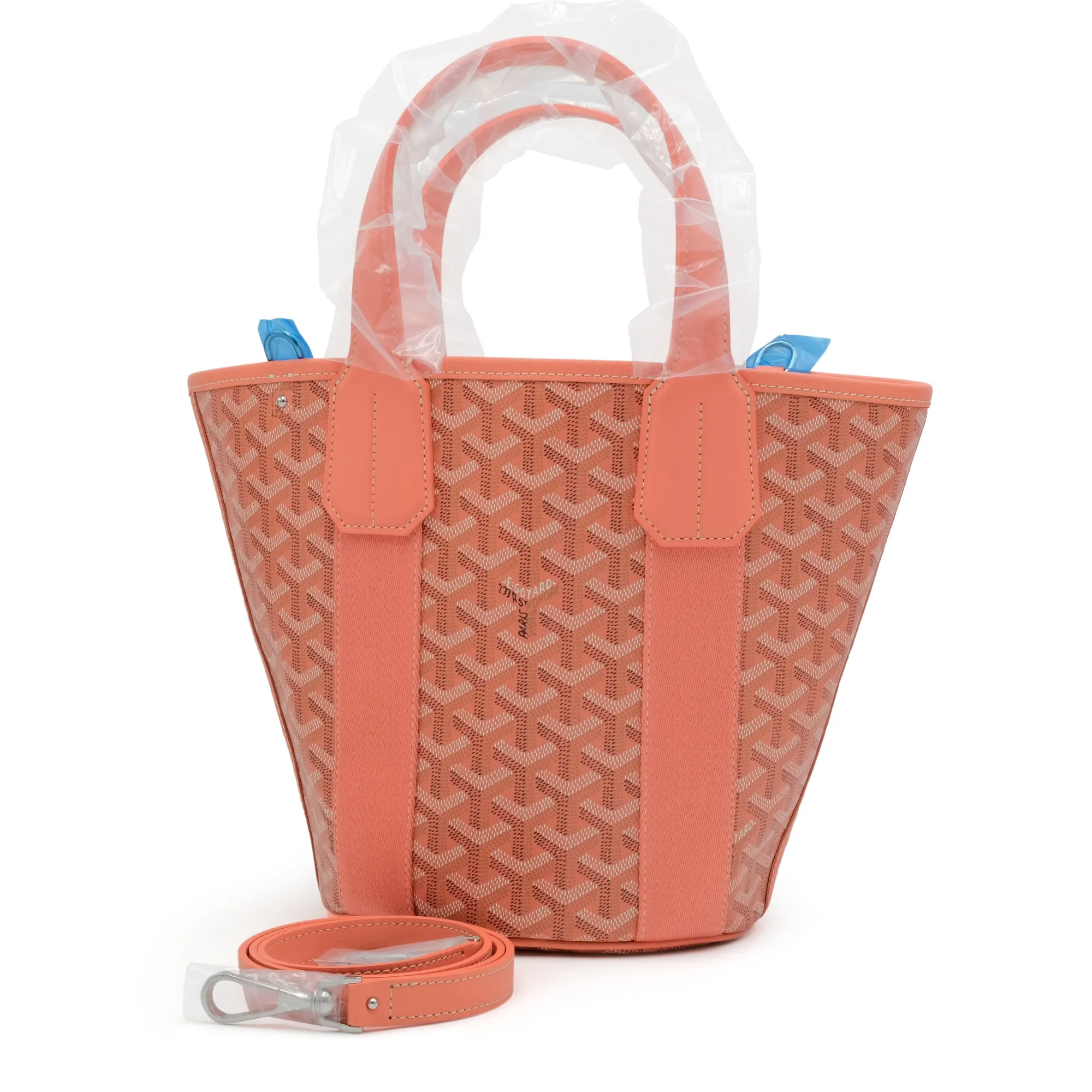 Goyard Coral Goyardine Canvas and Chevroches Calfskin Belharra PM Bag Palladium Hardware, 2024