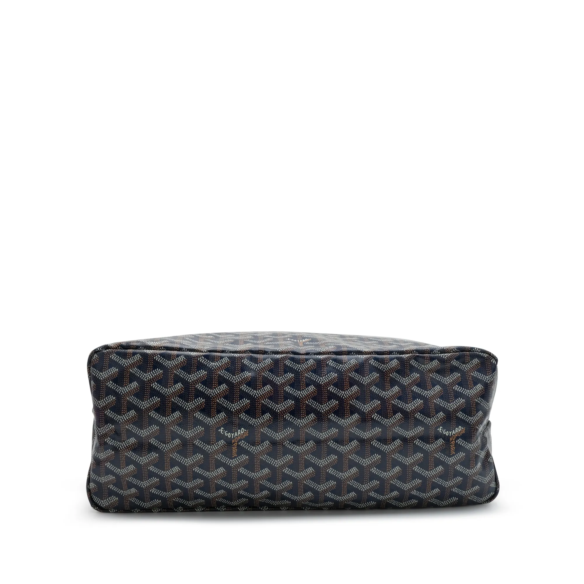 Goyard Navy Blue Goyardine Canvas and Chevroches Calfskin Boheme Hobo Bag