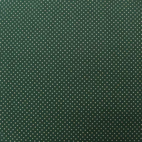 Green Metallic Christmas Cotton - Golden Spots