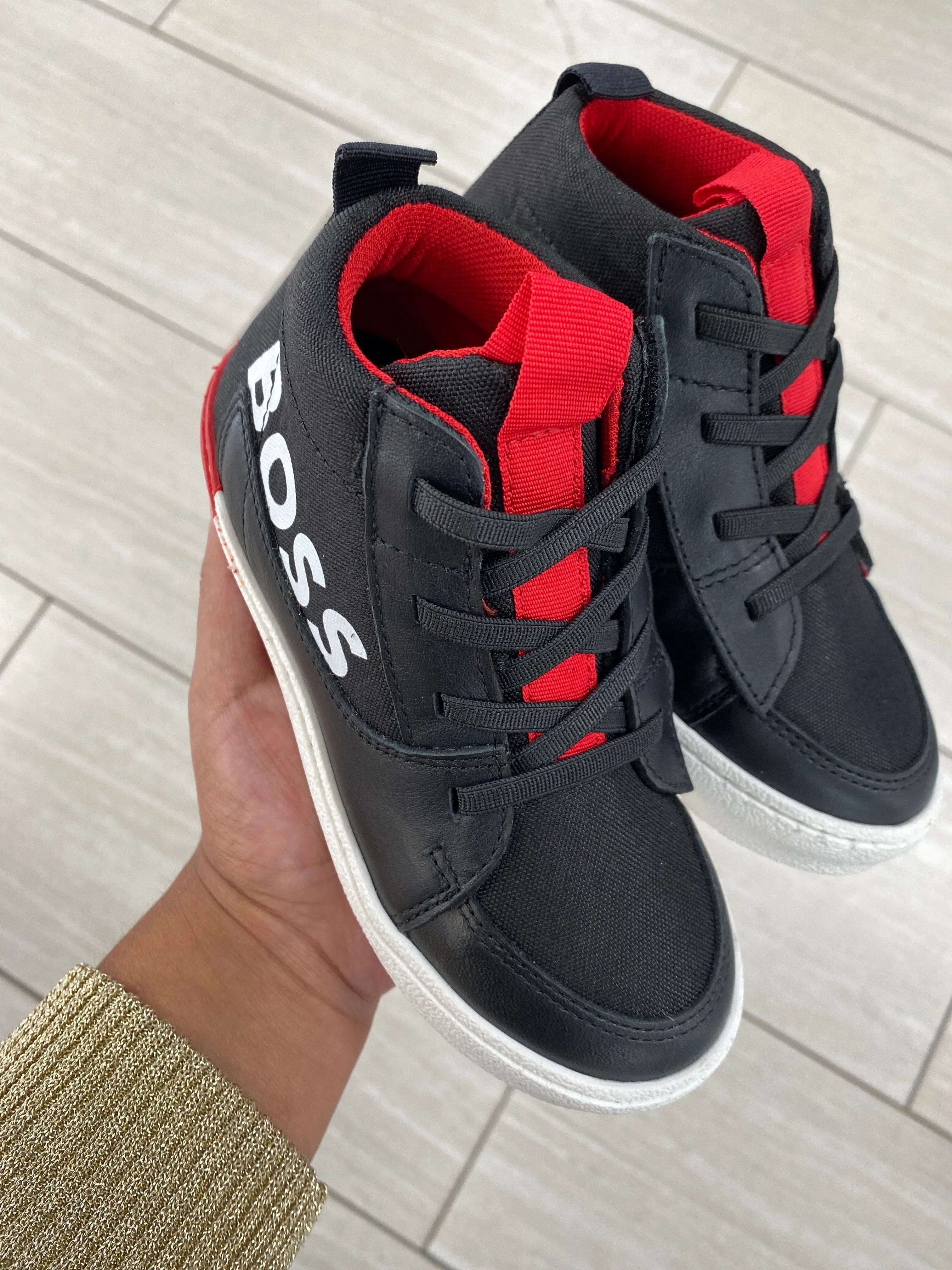 Hugo Boss Black Velcro Mid Top Sneaker