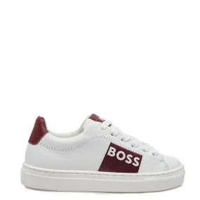 Hugo Boss White and Brick Lace Sneaker