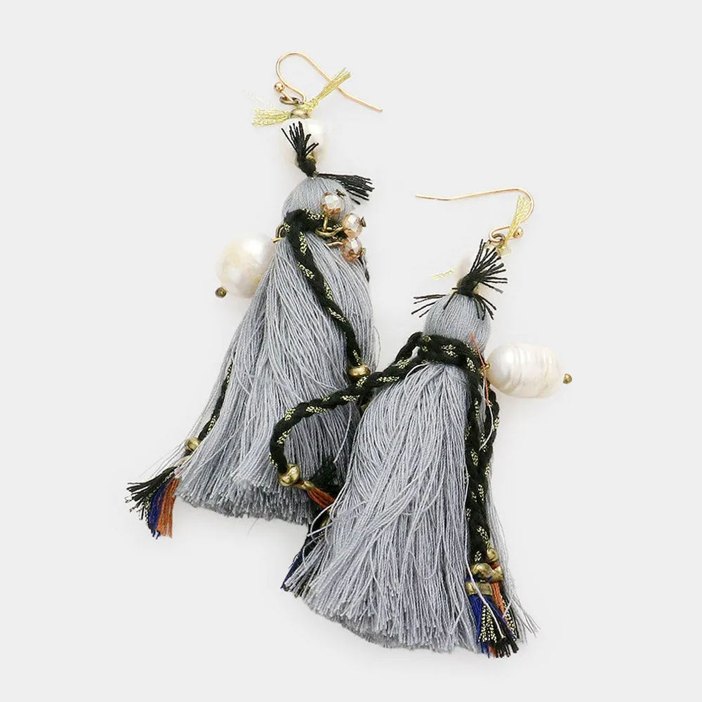 iLLASPARKZ Boho Fresh Water Pearl Tassel Earrings