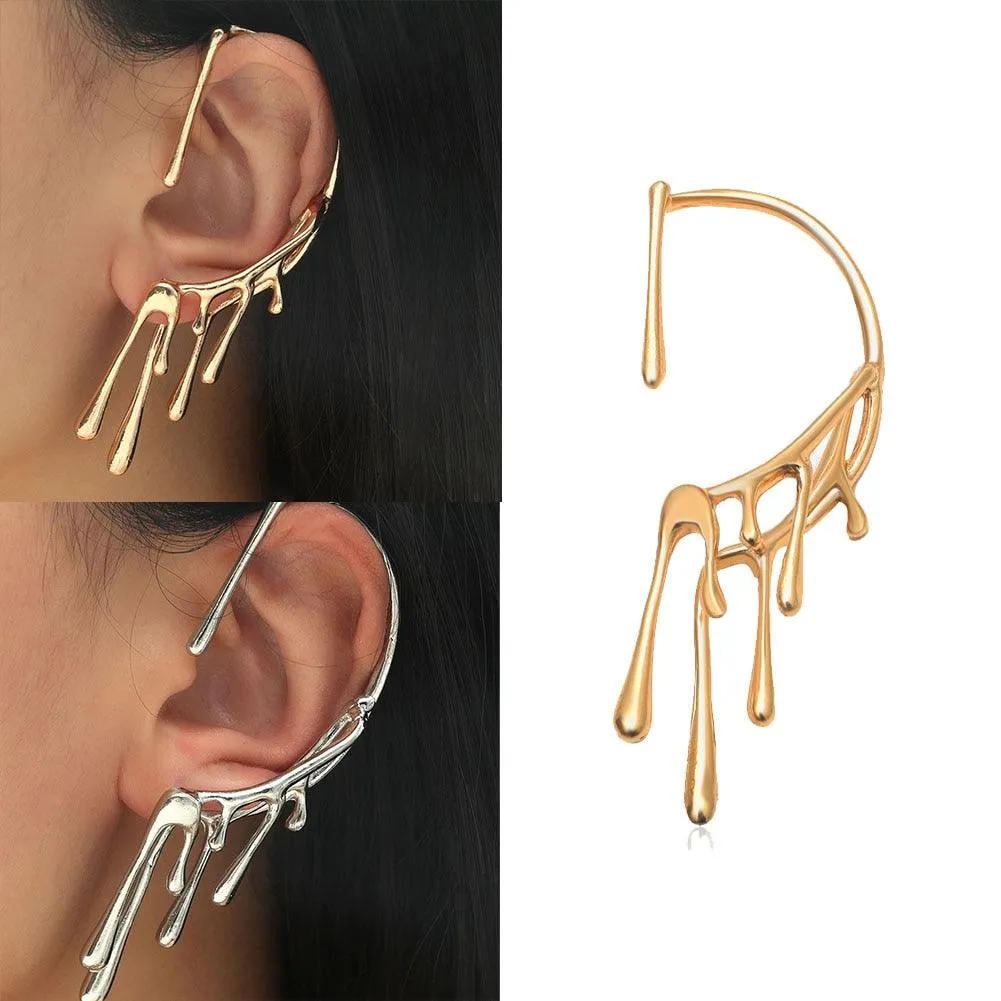 Irregular Ear Cuff Gothic Hanging Clip Earrings for Women