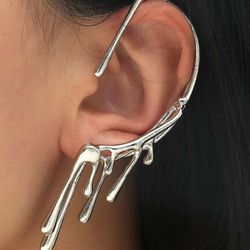 Irregular Ear Cuff Gothic Hanging Clip Earrings for Women