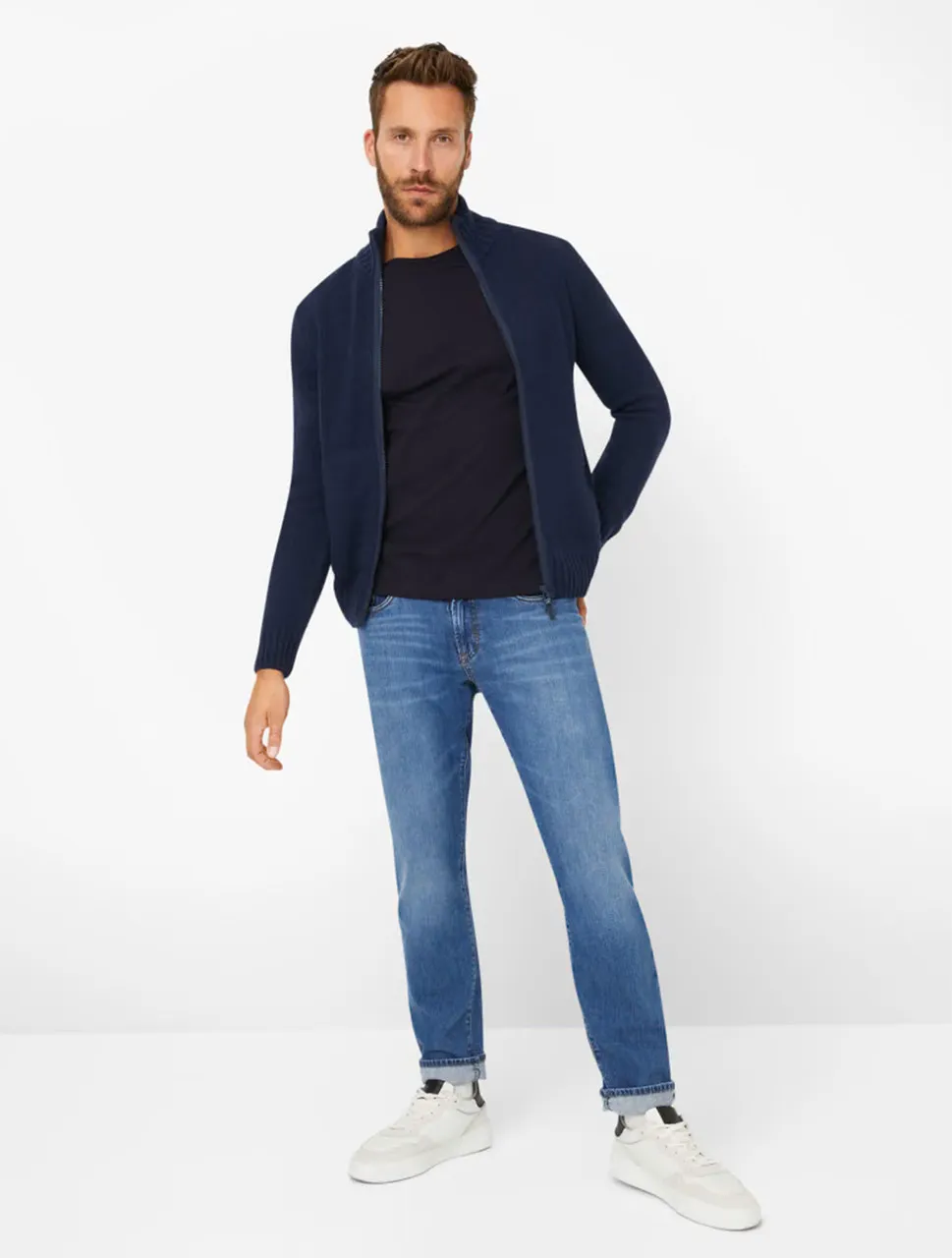 Jake Soft Wool Full Zip Sweater | BRAX