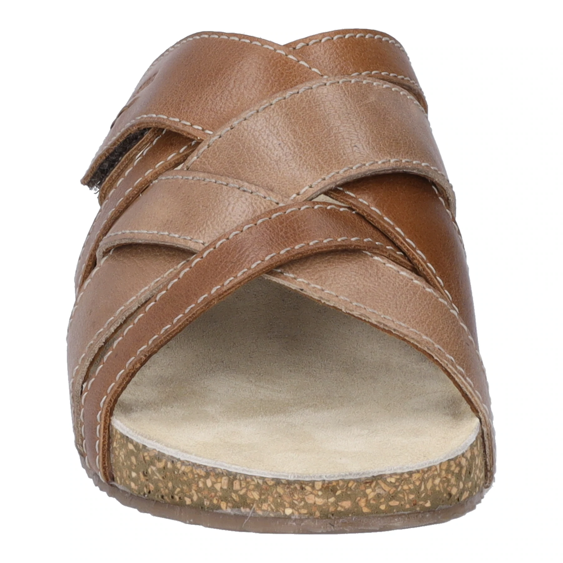 Josef Seibel Womens Tonga 74 Leather Slide Sandal- Nuss Tan Leather