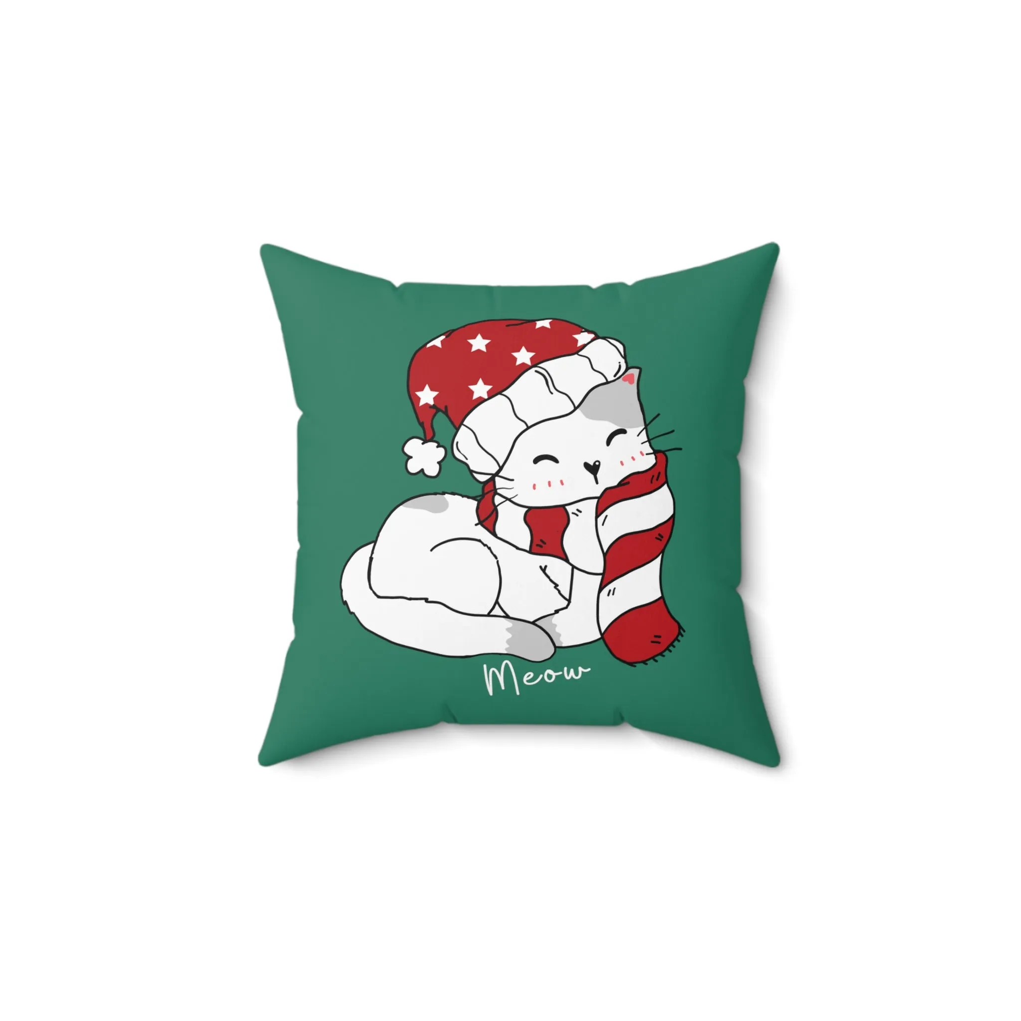 Kawaii Cat Christmas Pillow