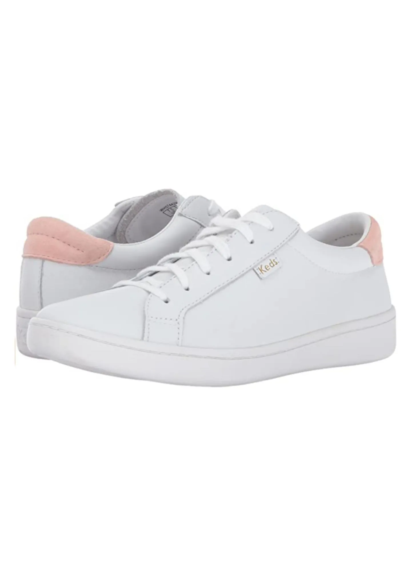 Keds White + Blush Leather Sneaker - FINAL SALE