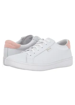 Keds White + Blush Leather Sneaker - FINAL SALE