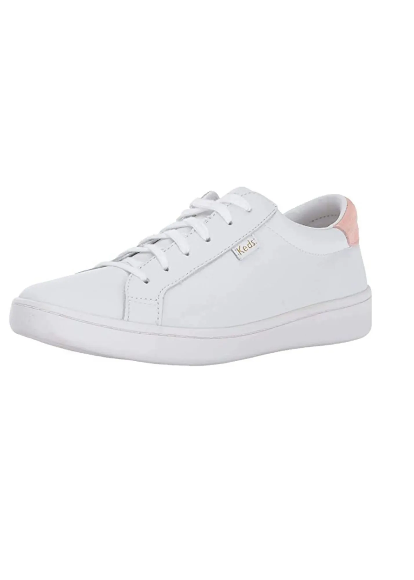 Keds White + Blush Leather Sneaker - FINAL SALE