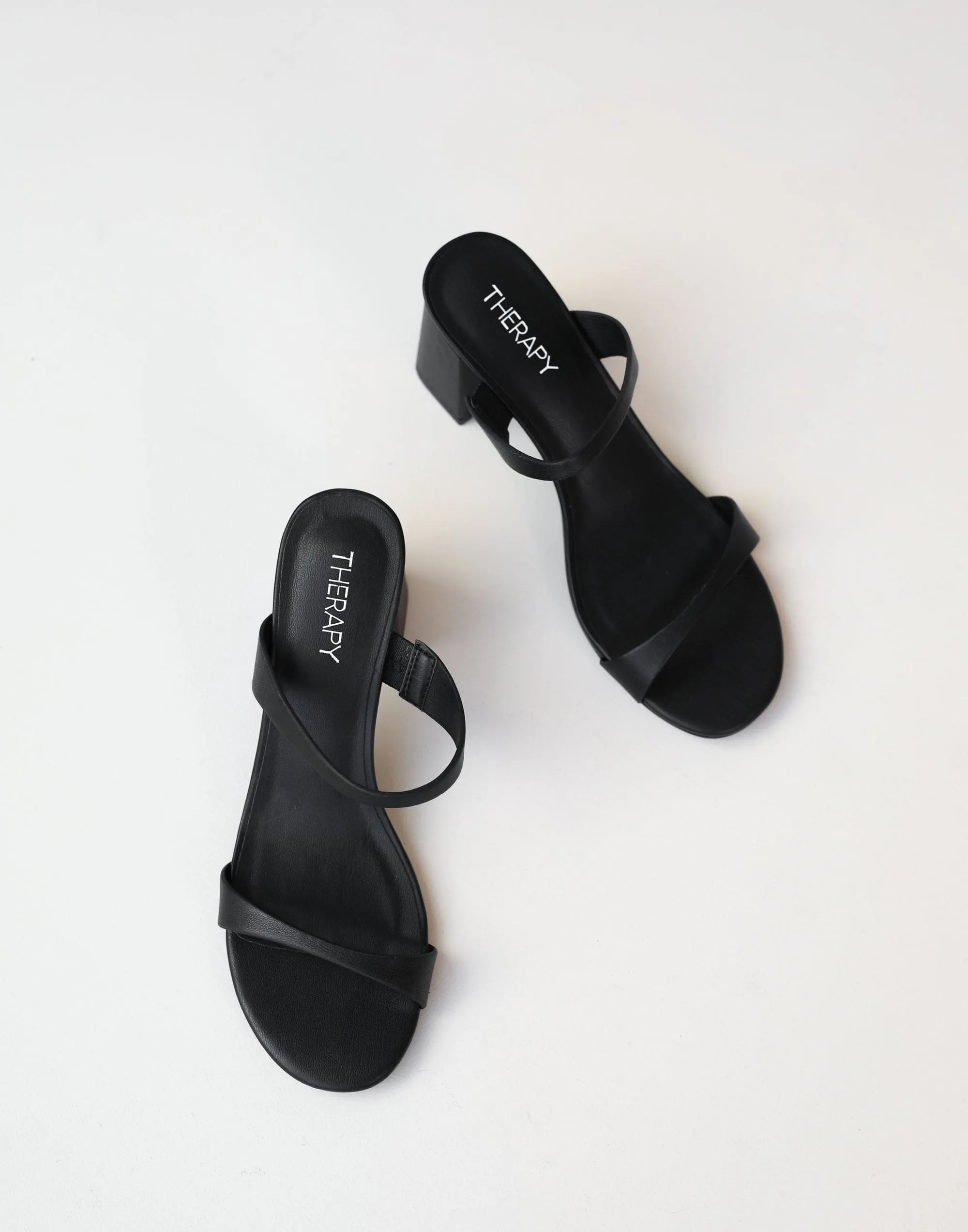 Kirra Heels (Black Smooth PU) - By Therapy