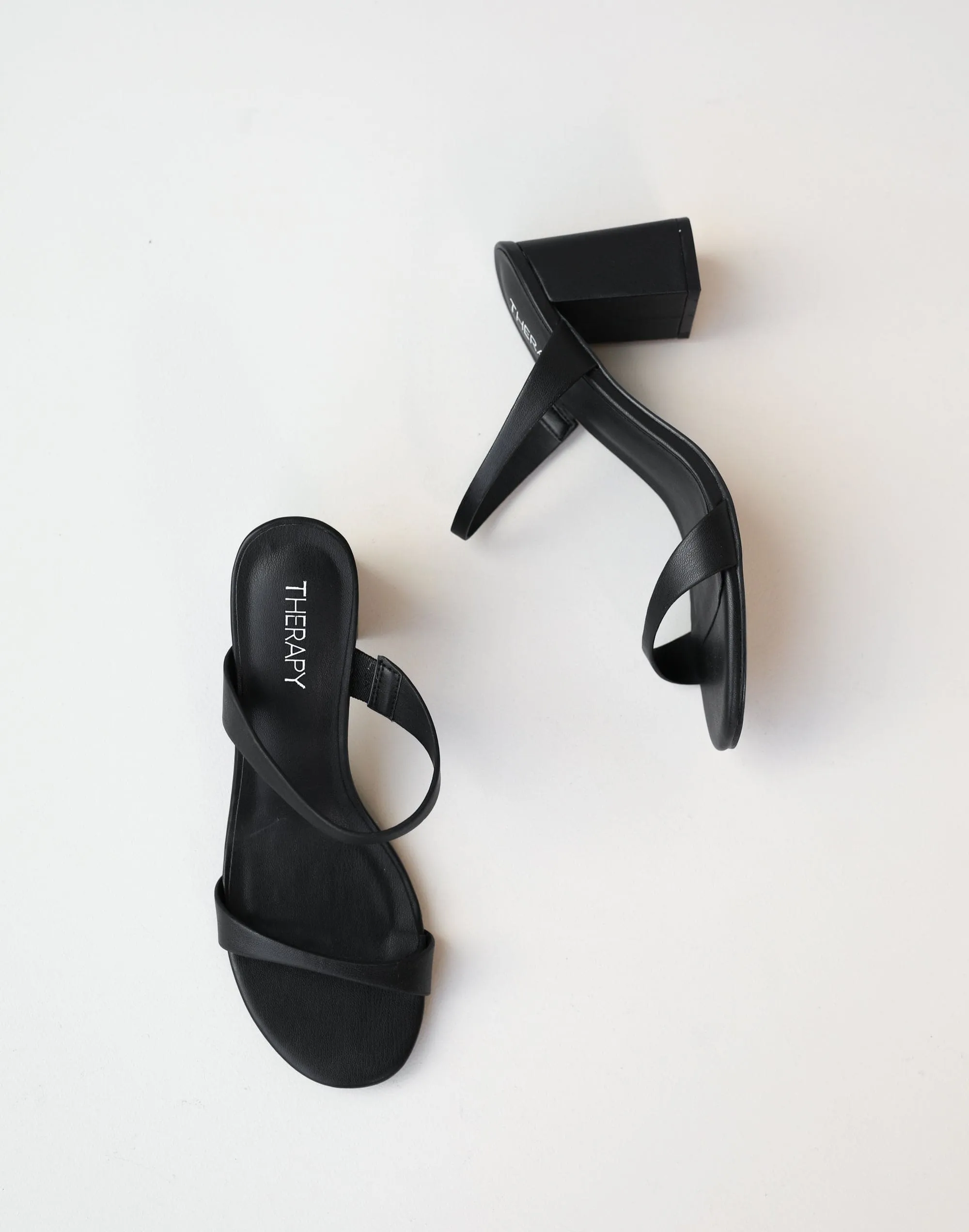 Kirra Heels (Black Smooth PU) - By Therapy