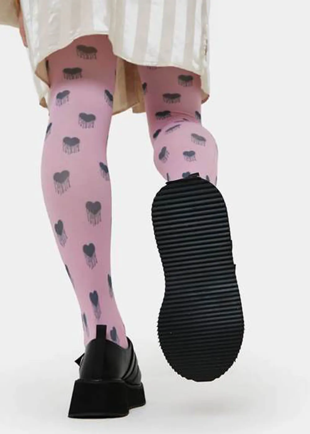 Koi Footwear Pothos Heart Platform Creepers Black Pink