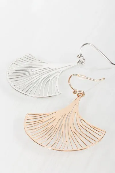 Laser Cut Filigree Flower Hook Earrings