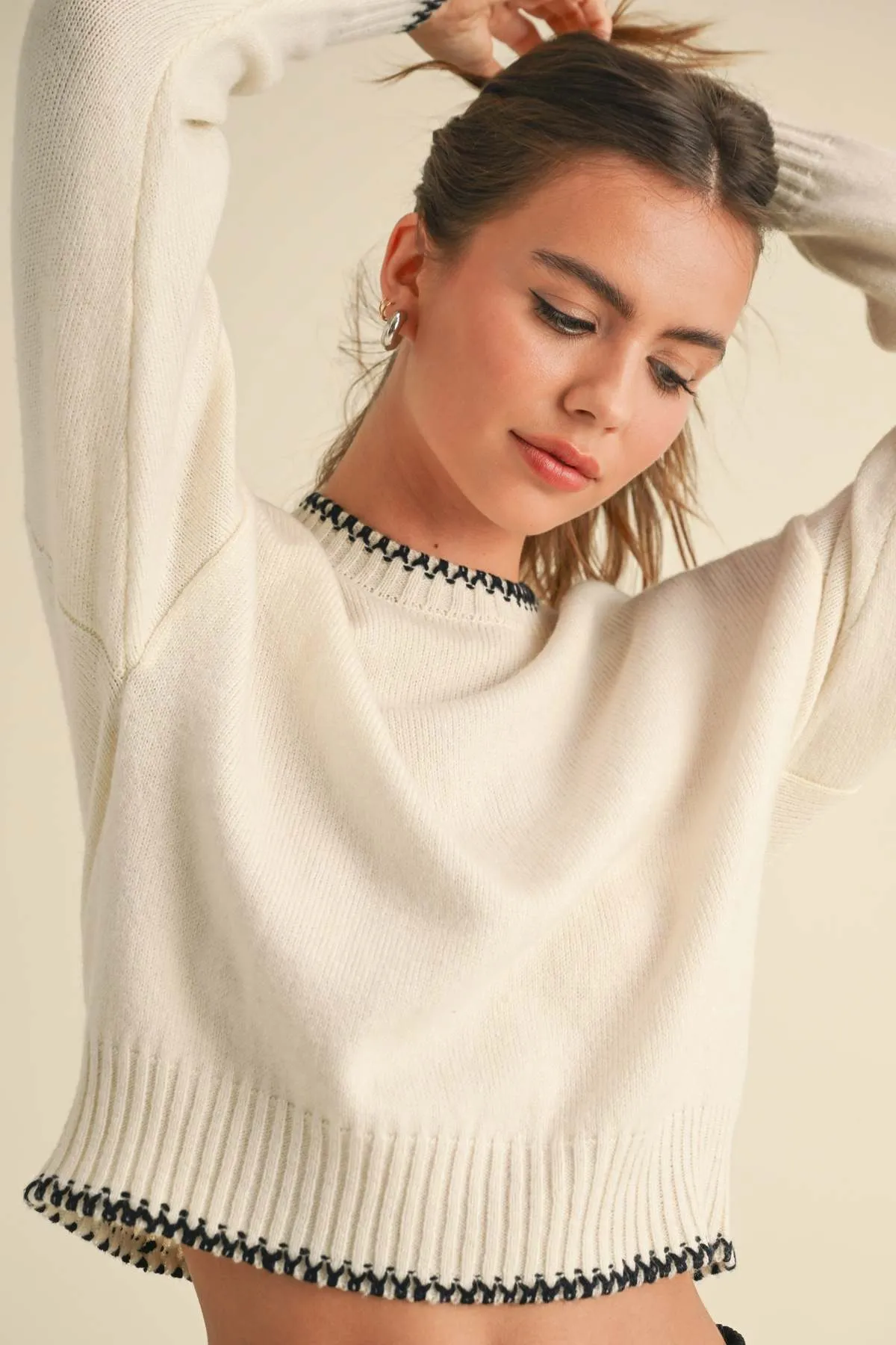 Logan Sweater - Ivory/Black