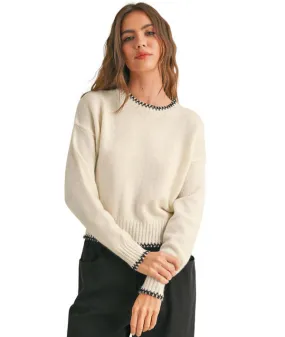 Logan Sweater - Ivory/Black