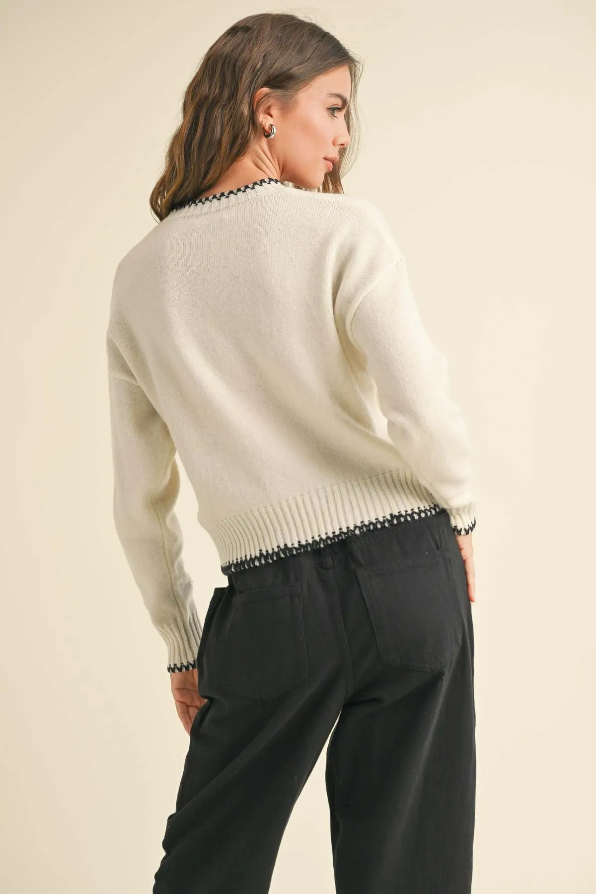 Logan Sweater - Ivory/Black