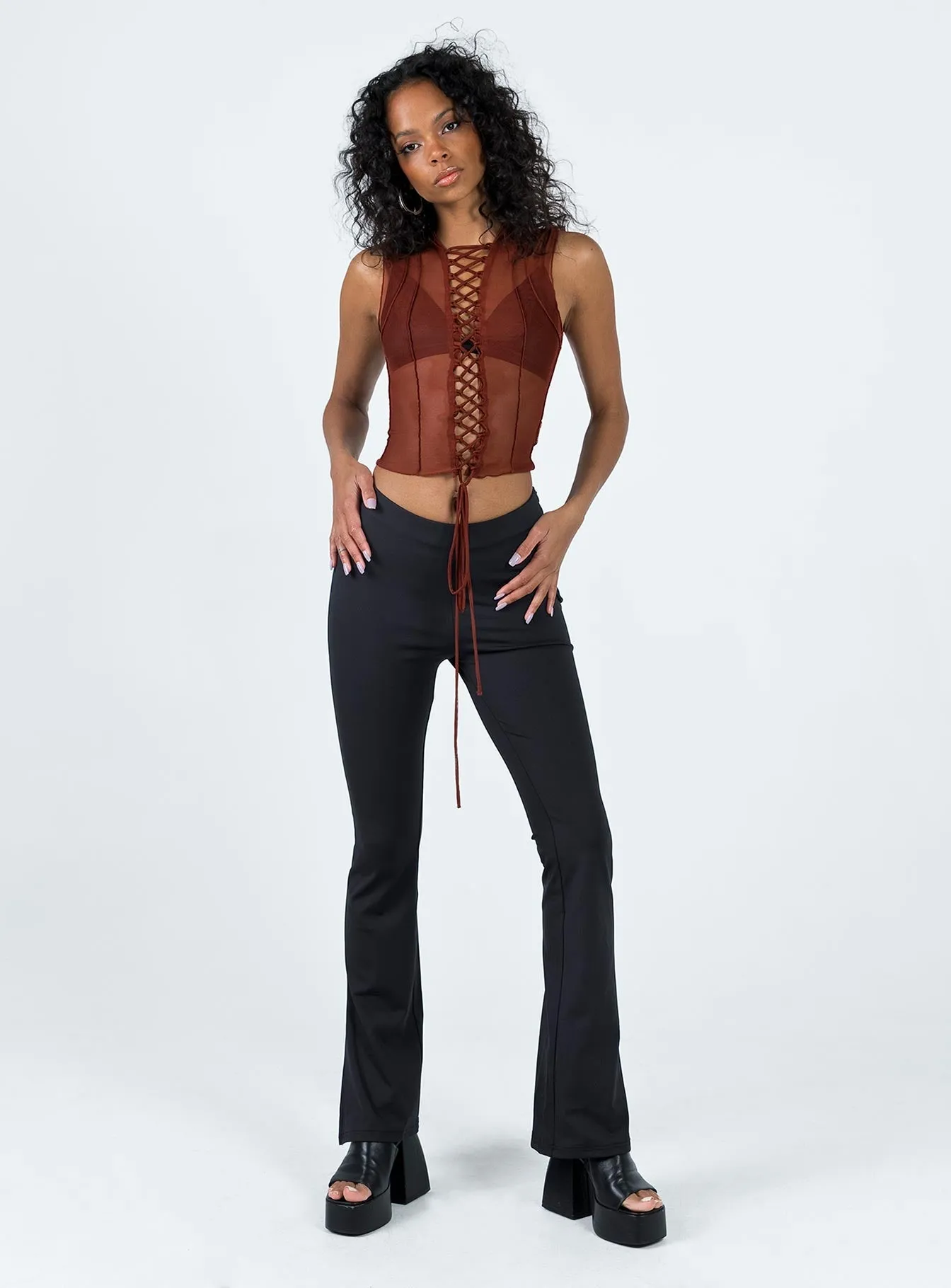 Long Nights Flare Pants Black