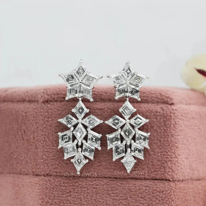 Lozenge Cut Lab Diamond Earrings