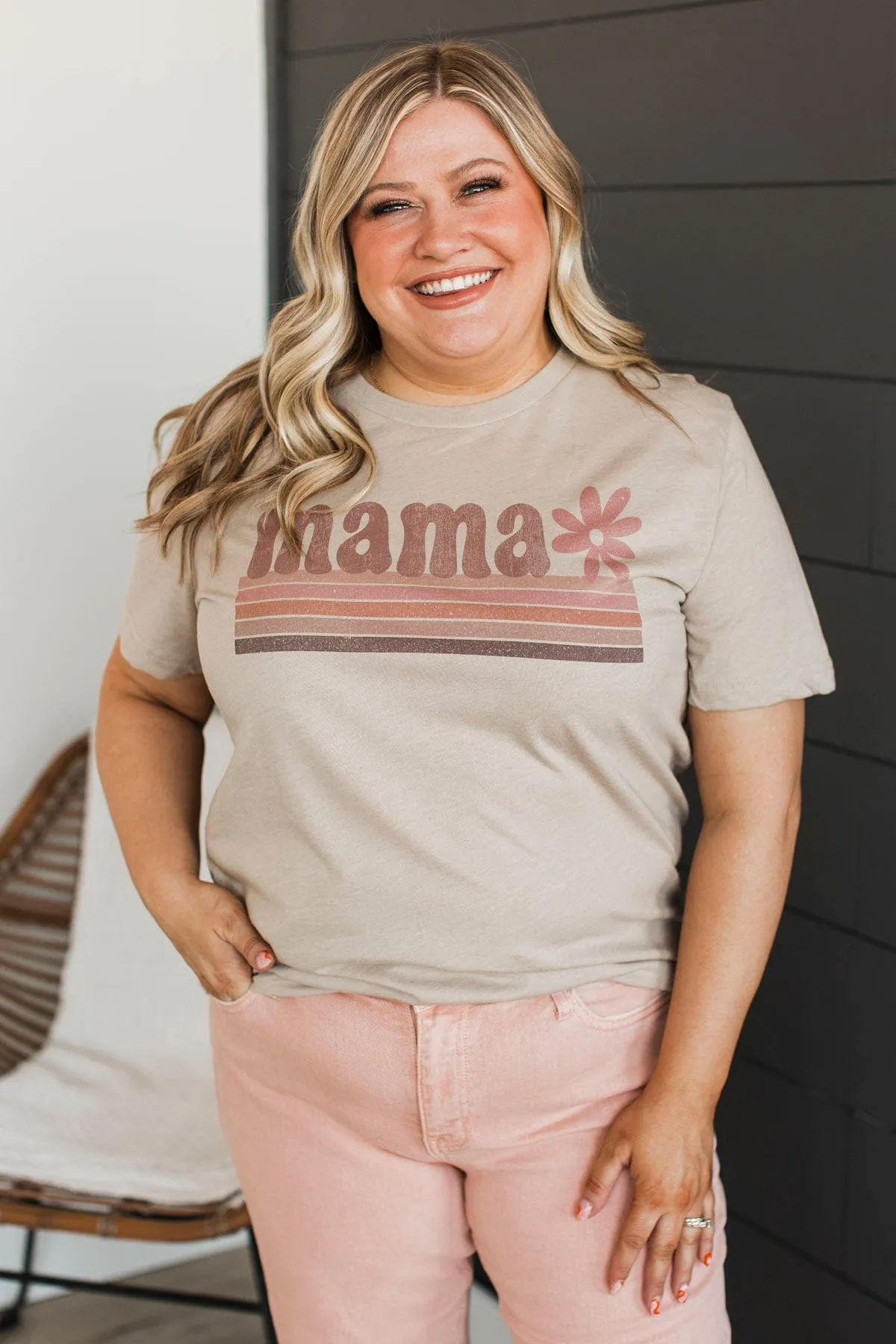 Mama Boho Graphic Tee- Taupe