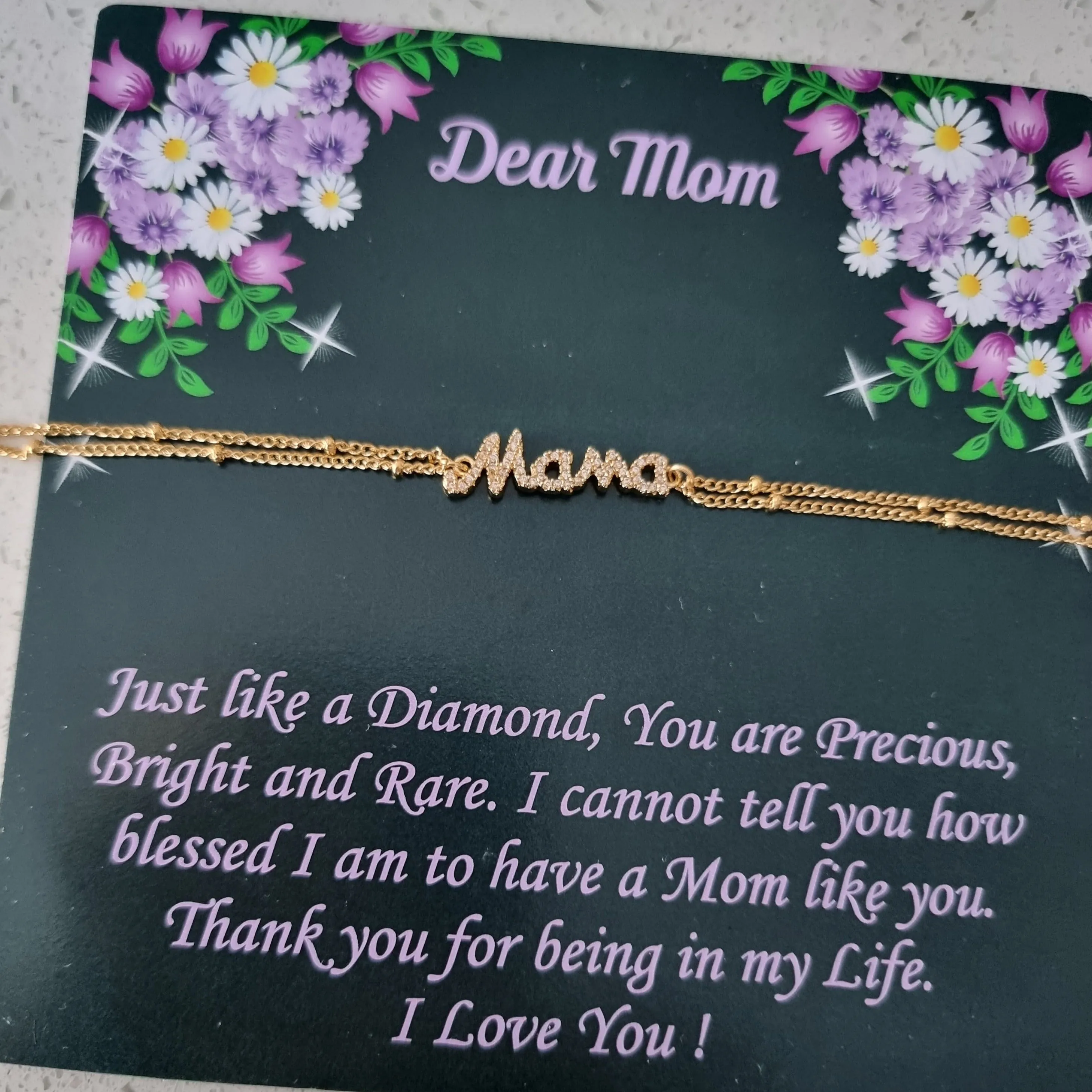 Mama Script Bracelet with Mom Card