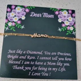 Mama Script Bracelet with Mom Card