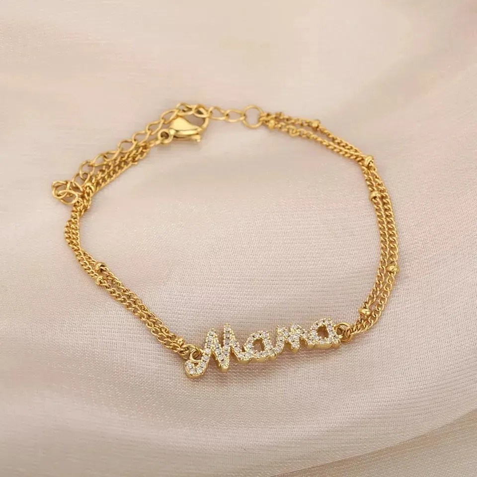 Mama Script Bracelet with Mom Card