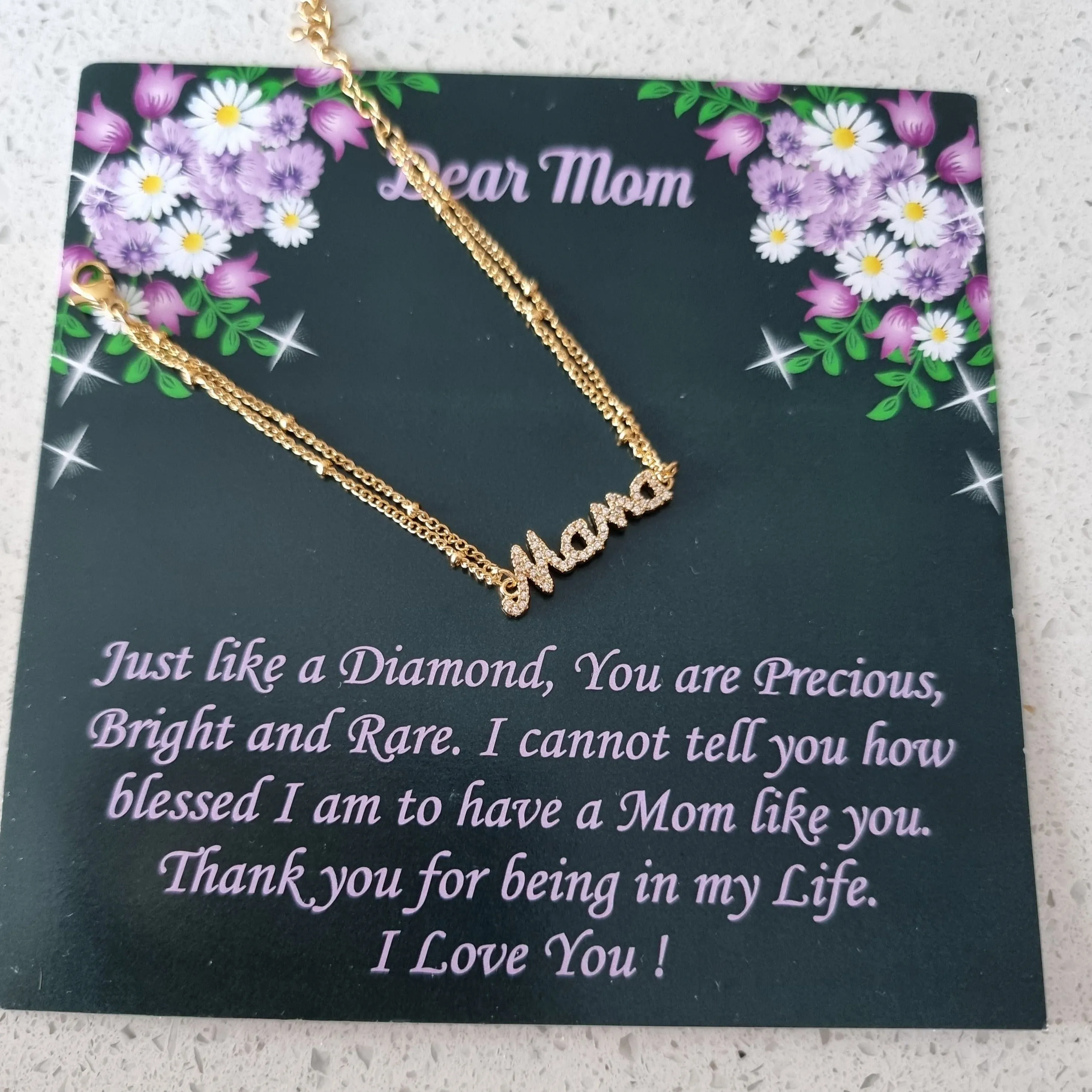 Mama Script Bracelet with Mom Card