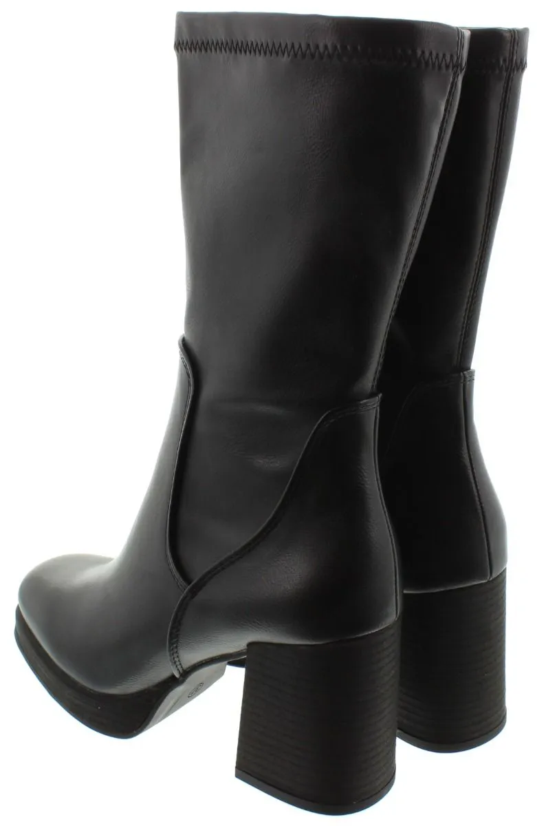 MARCO TOZZI Ladies 25345 Heel Platform Boots In Black