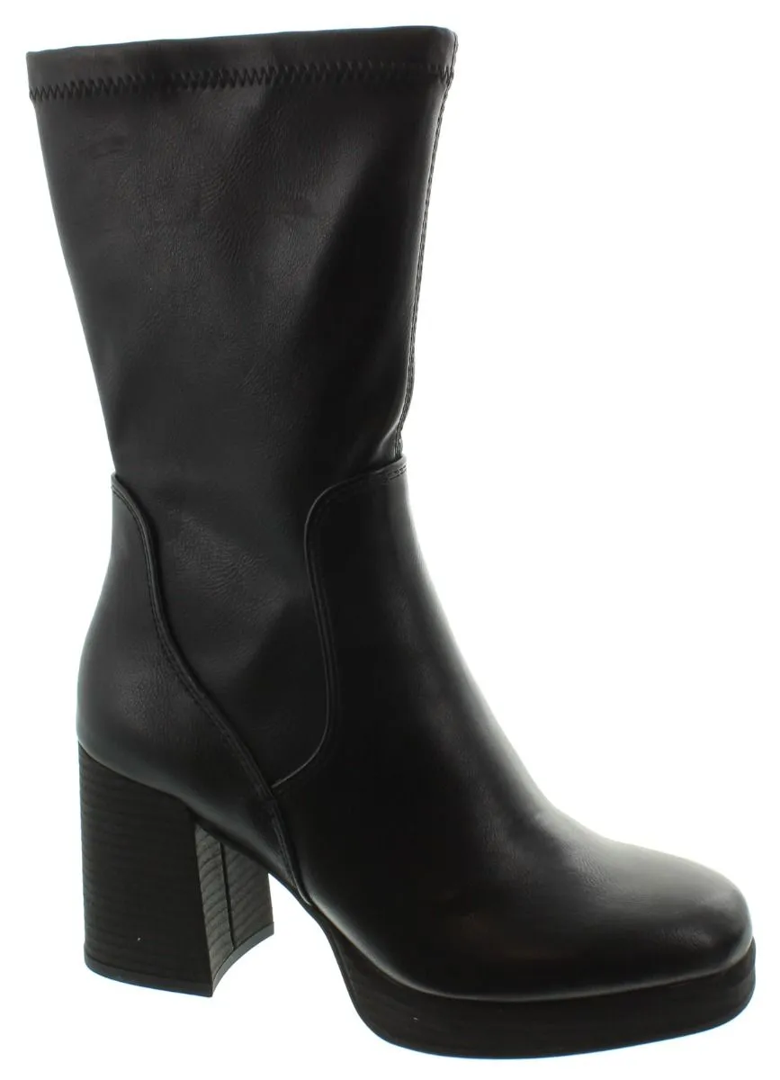 MARCO TOZZI Ladies 25345 Heel Platform Boots In Black