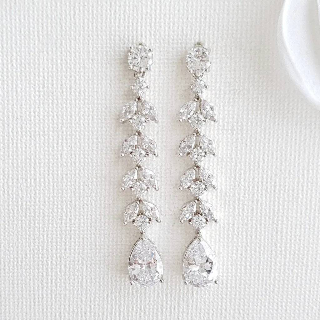 Marquise Crystal Earrings in Gold- Kira