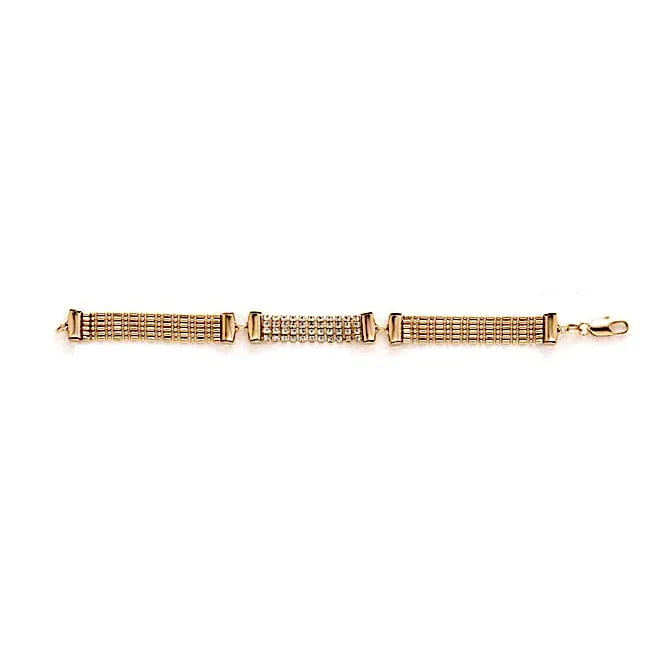 Multy-chains cz trends 18kts of gold plated bracelet