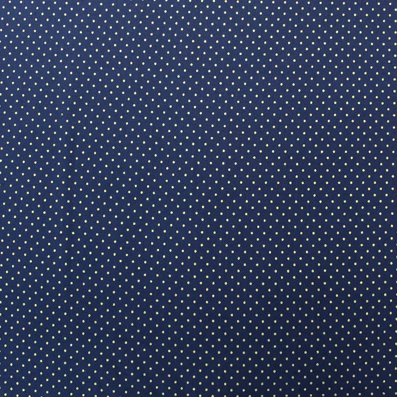 Navy Blue Metallic Christmas Cotton - Golden Spots